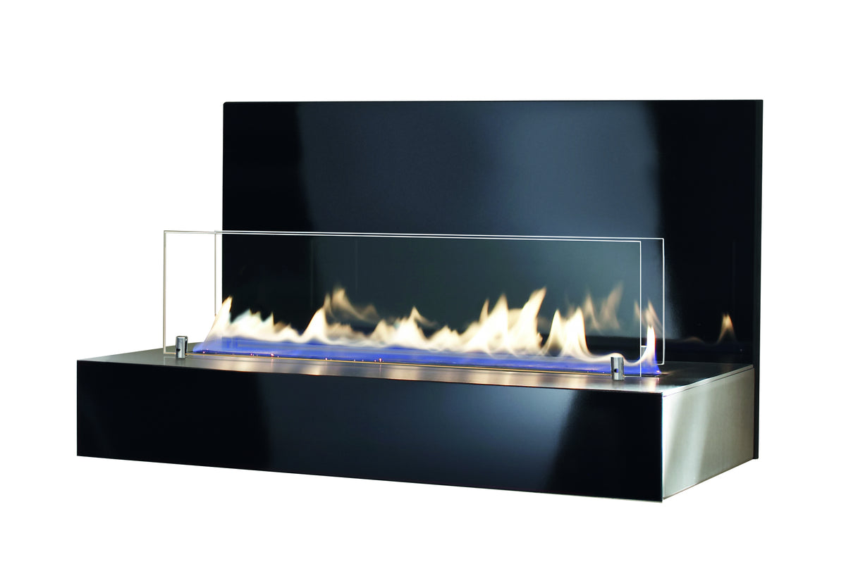 ebios-fire Wandkamin Quadra Wall - Edelstahl gebürstet