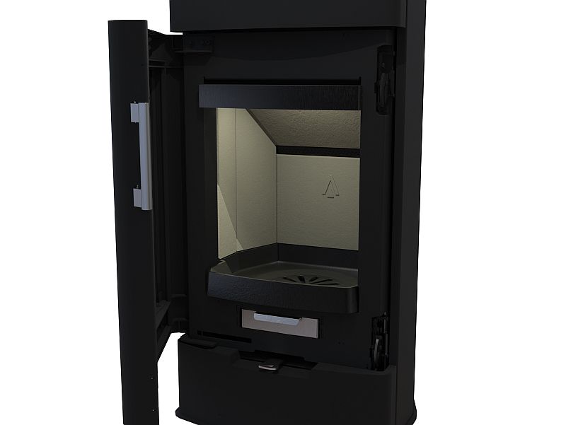 KRETZ | Kaminofen ECHEDO 1 | Stahl schwarz | 7 kW - Ansicht Brennraum