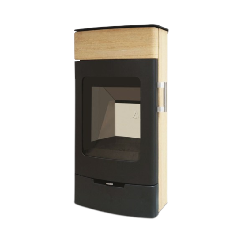 KRETZ | Kaminofen ECHEDO 2 | Verkleidung  Sandstein | 7 kW  ➔ www.klimaworld.com