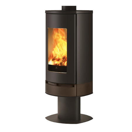 Edilkamin luftgeführter Kaminofen Code J Evo mit 8,1 kW mit Stahlkorpus in bronze, frontal | Klimaworld.com