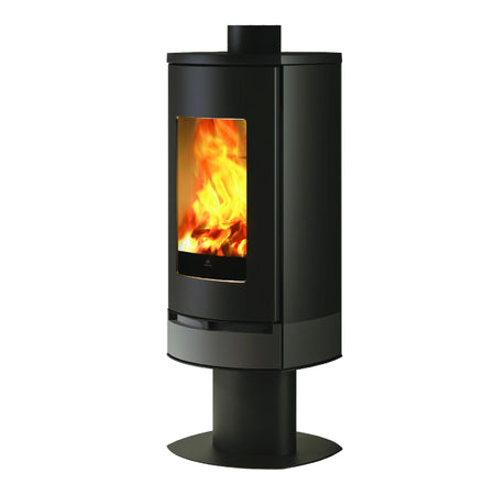 Edilkamin luftgeführter Kaminofen Code J Evo mit 8,1 kW Feuerraum Guss | mit Stahlkorpus in schwarz, frontal | Klimaworld.com