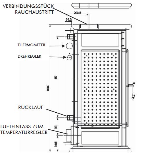Wasserführender Kaminofen Warm CS 15kW Edilkamin Warmhaltefach