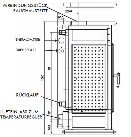 Wasserführender Kaminofen Warm CS 15kW Edilkamin Warmhaltefach