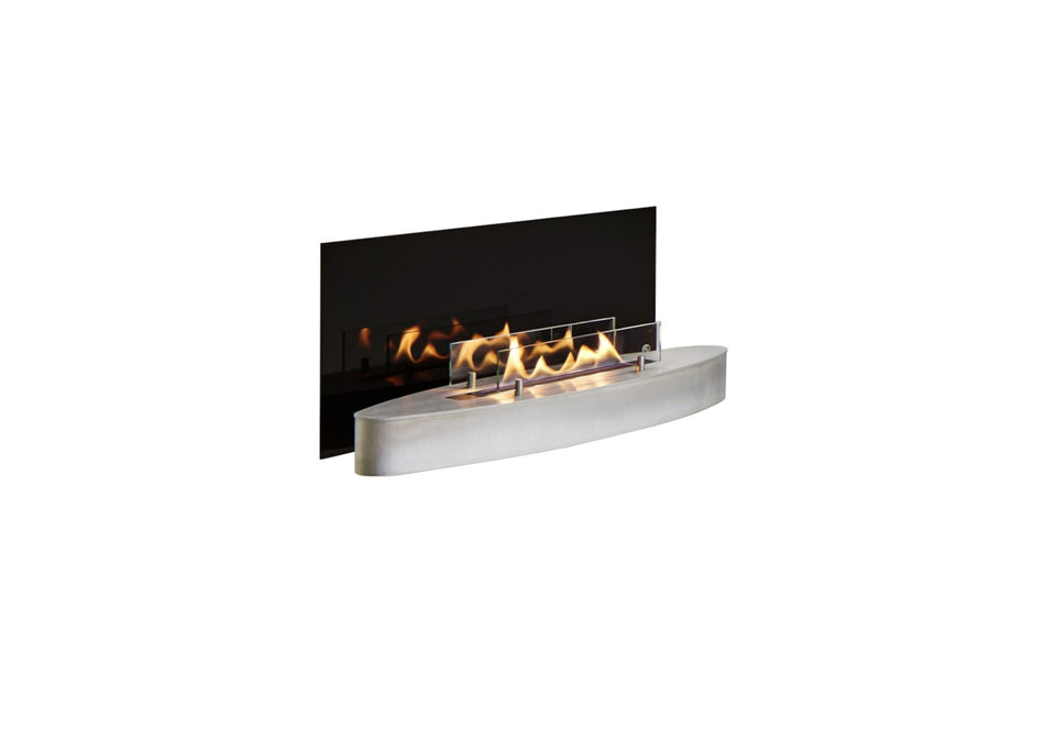 ebios-fire Wandkamin | Elipse Wall Mini | Edelstahl gebürstet