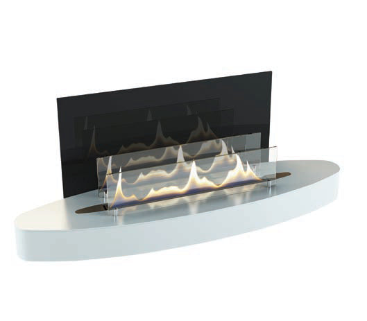 ebios-fire Wandkamin Elipse Wall - Einzelansicht Mattweiß