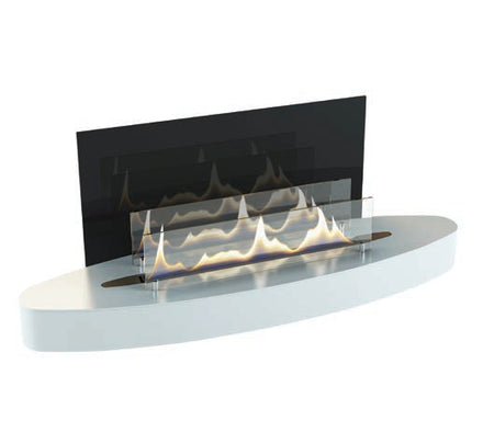 ebios-fire Wandkamin Elipse Wall - Einzelansicht Mattweiß