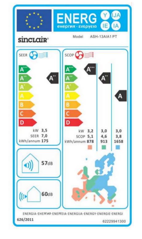 Klimaanlage Sinclair Monosplit Inverter Arctic ASH-13AIA1 PT 3,5kW