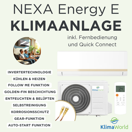 Split Klimaanlage - NEXA Energy E - Funktionen Werbebanner | klimaworld.com