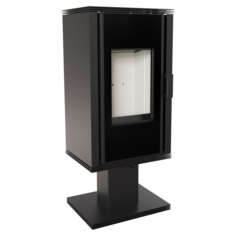 Kratki Kaminofen Koza Enyo Flat 03 | Standfuß | Korpus drehbar | 6 kW  ➔ www.klimaworld.com