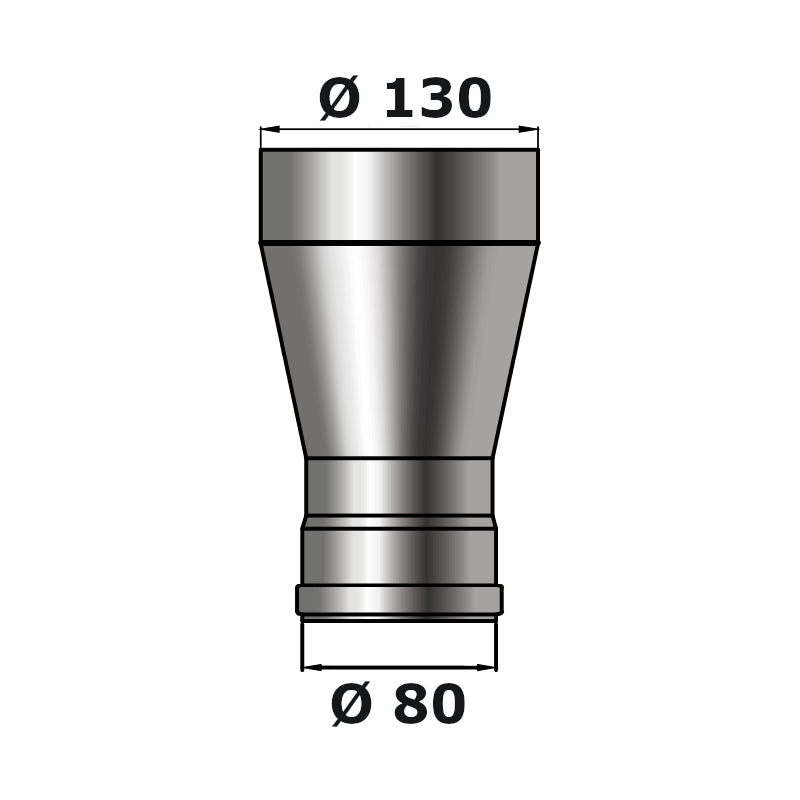 Erweiterung, Ø 80 mm, Ø130 mm, Farbwahl | Klimaworld.com