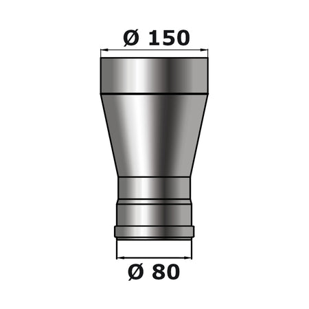 Erweiterung, schief 80/150 mm, Farbwahl | Klimaworld.com