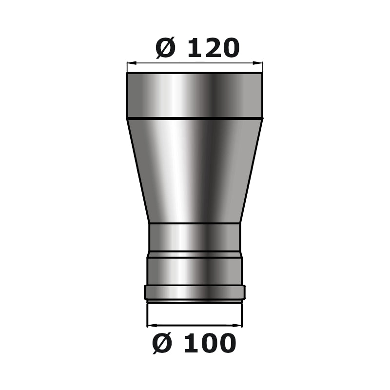 Erweiterung, schief 100/120 mm, Farbwahl | Klimaworld.com