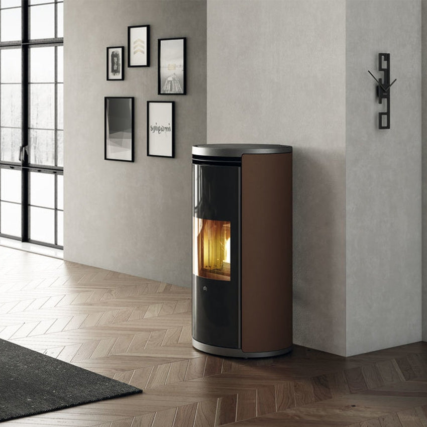 Evia | Vorderseite Glas schwarz, Seitenteile Stahl bronze