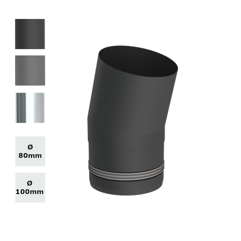 Jeremias | Pellet - Ofenrohr | Winkel 15 Grad | starr 
