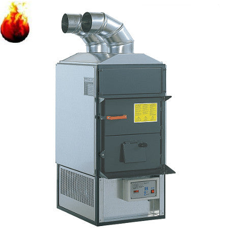 Warmluft Holzheizung Hallenheizung FABBRI F55 SV Rauchabsaugaggregat 49kW 