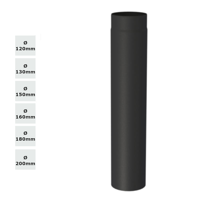 Jeremias Ofenrohr Längenelement 750 mm-kürzbar schwarz | Øwählbar