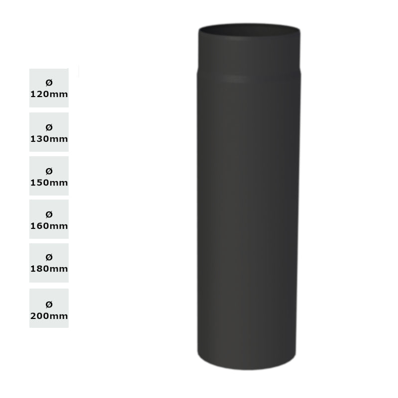 Jeremias Ofenrohr Längenelement 500 mm-kürzbar schwarz | Øwählbar