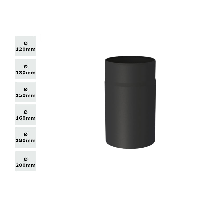 Jeremias Ofenrohr Längenelement 250 mm-kürzbar schwarz | Ø wählbar