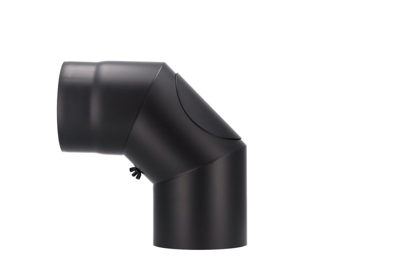 Rauchrohrbogen | 90° FERRO Ø 150mm mit Reinigungsöffnung