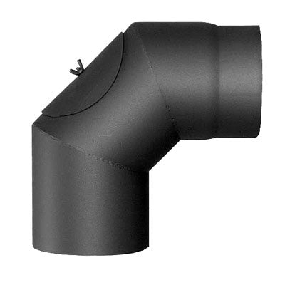 Rauchrohrbogen, Winkel 90° FERRO Durchmesser 120 mm mit Tür