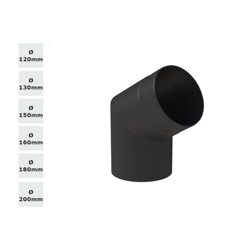 Jeremias Ofenrohr/Winkel 45° ohne Reinigungsöffnung