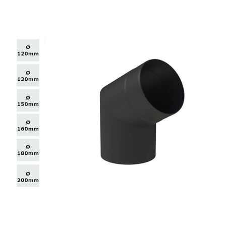 Jeremias Ofenrohr/Winkel 45° ohne Reinigungsöffnung