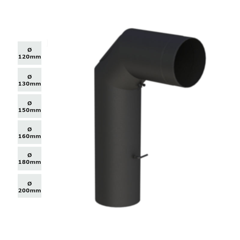 Jeremias Winkelrohr FERRO mit Tür und Klappe | schwarz | Ø wählbar
