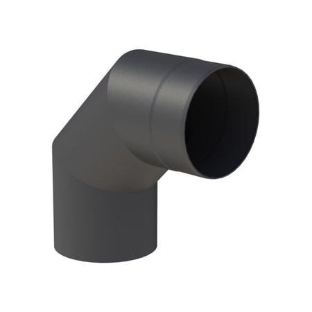 Jeremias Ofenrohr Winkel 90° ohne Tür | Schwarz