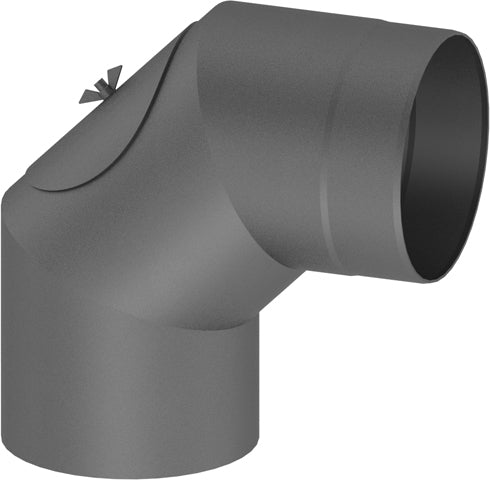 Rauchrohrbogen/ Ofenrohr / Winkel drehbar 0-90° FERRO DN Ø 160mm mit Tü