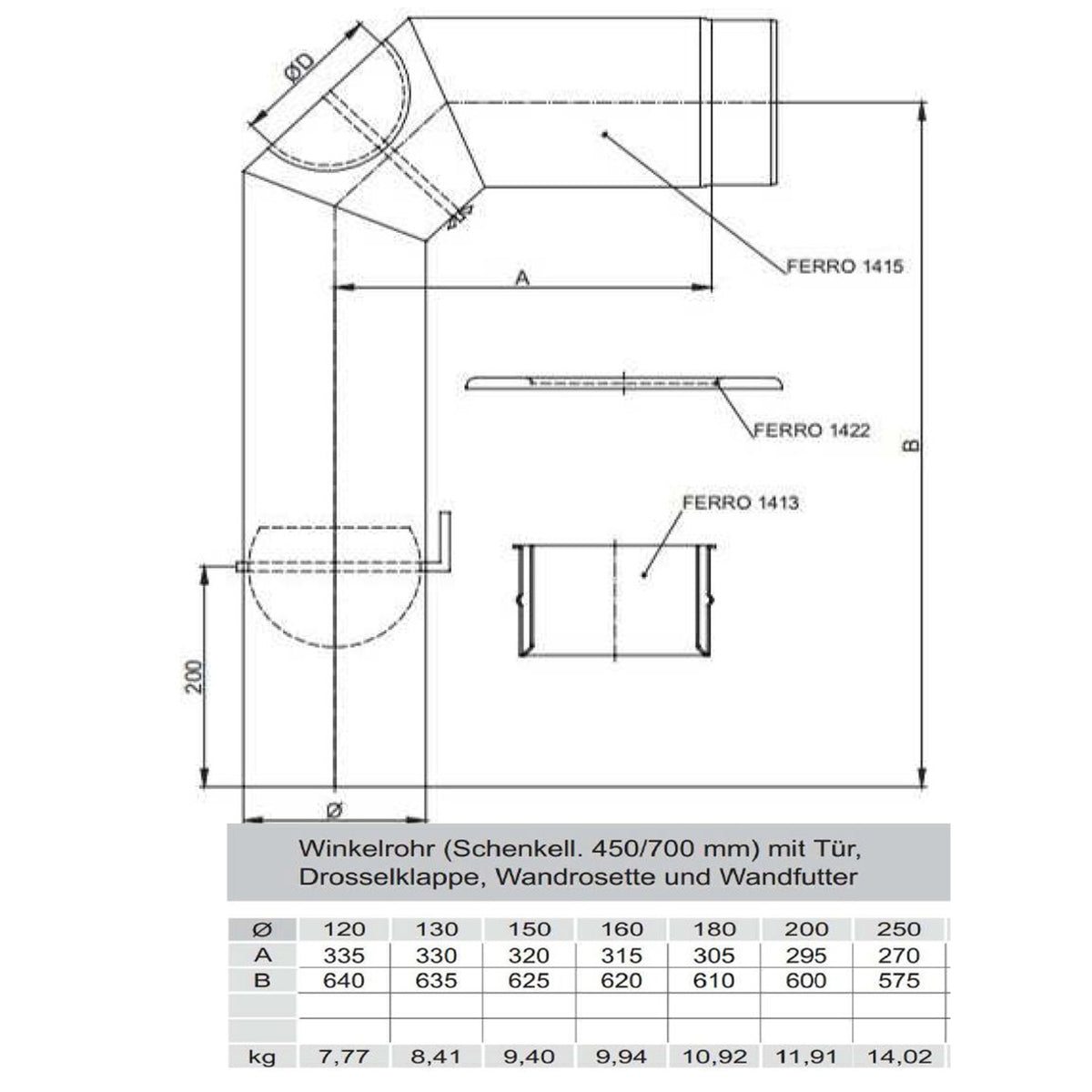Winkelrohr Set FERRO LUX 1416