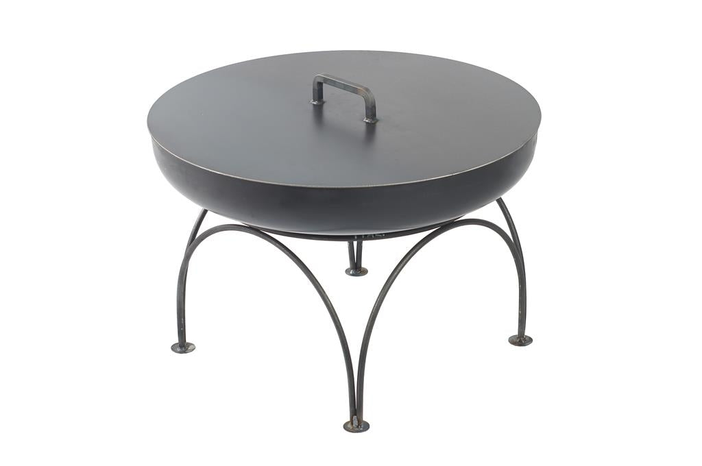 Gardener dekorative Feuerschale TF-FS 101-2 mit Deckel aus Rohstahl // Klimaworld.com