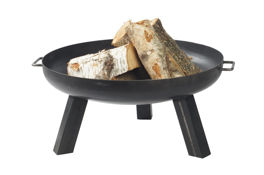 Gardener runde Feuerschale auf vier hohen Füßen TF-FS 106-2 aus Rohstahl // Klimaworld.com