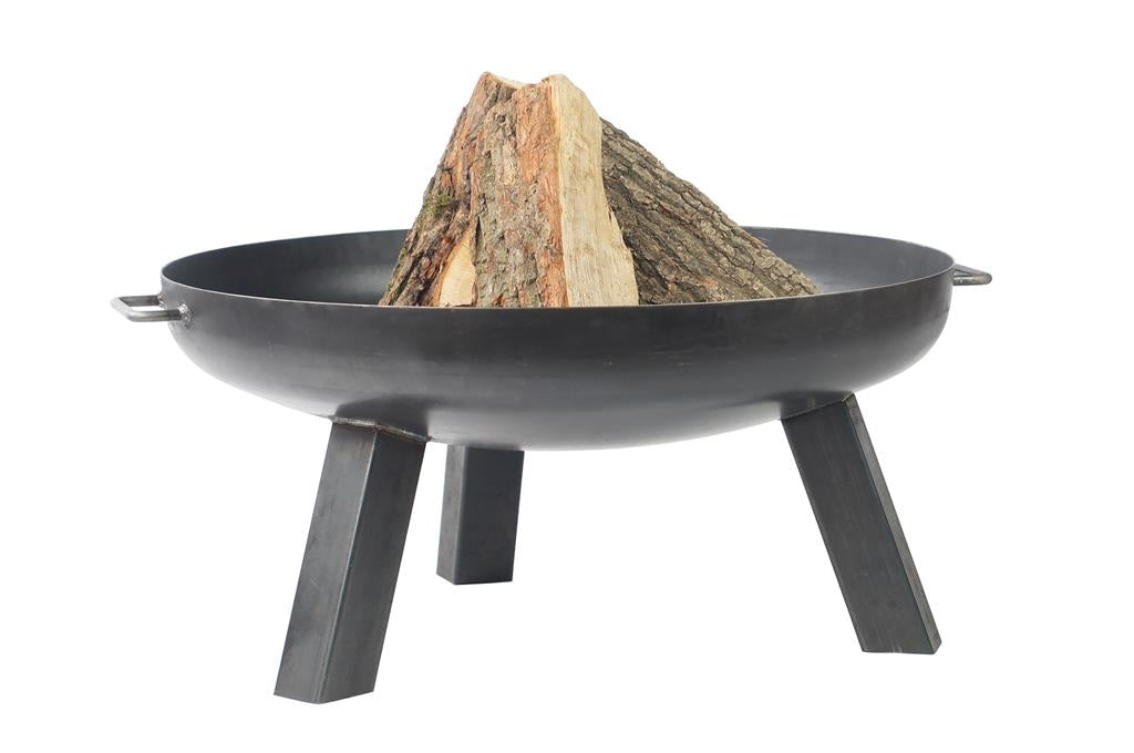 Gardener runde Feuerschale auf vier hohen Füßen TF-FS 106-1 aus Rohstahl // Klimaworld.com