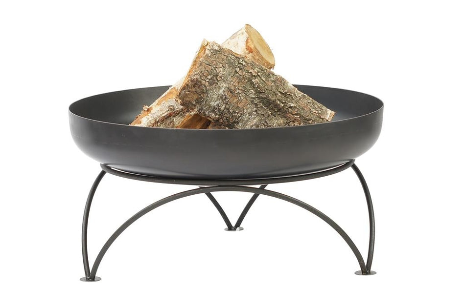 Gardener dekorative Feuerschale auf geschwungenen Beinen TF-FS 107-2 aus Rohstahl // Klimaworld.com