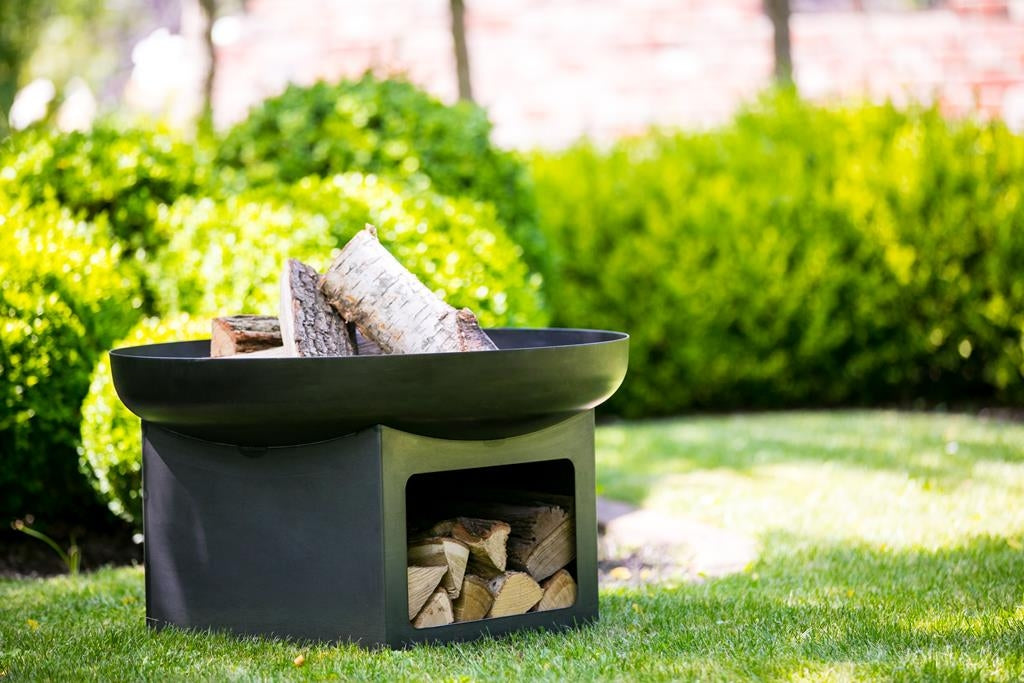 Gardener Feuerschale mit Holzlager Feuerschale TF-FS 111-3 | Klimaworld.com