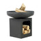 Gardener hohe Feuerschale mit Holzlager | Ø60cm x H 55cm