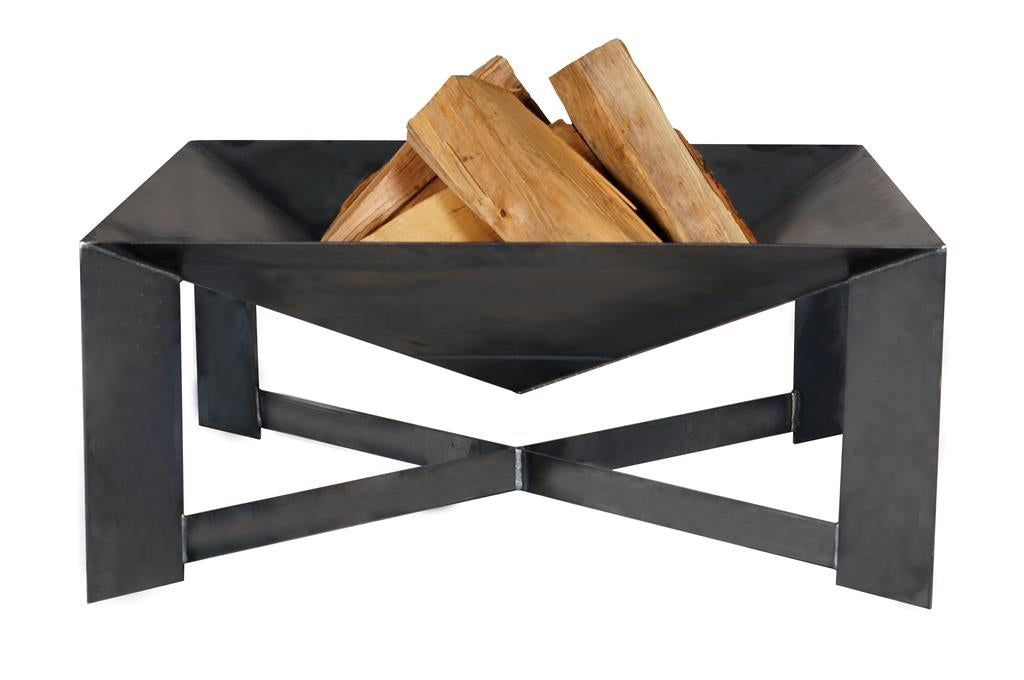 Gardener geometrische Feuerschale, schlankes Design TF-FS 114-3 aus Rohstahl // Klimaworld.com