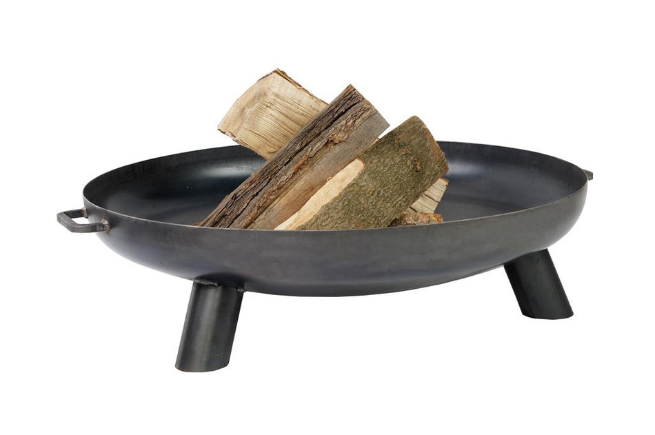 Gardener stabile, runde Feuerschale mit Griffen | Ø60cm x H 24cm | TF-FS 116-2 | Klimaworld.com