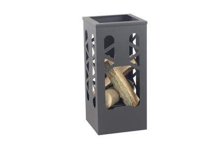 Gardener schlanke, hohe Feuerschale mit Holzlager | LxB 28x28cm x H 60cm | TF-FS 125-1 | Klimaworld.com