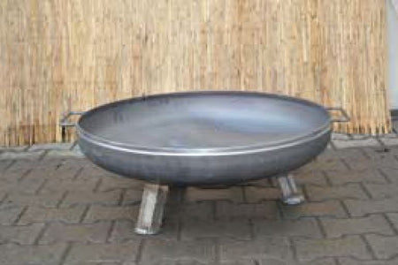 Feuerschale 600 mm Feuerkorb Stahl Pflanzschale Klöpperboden Terrassenfeuer