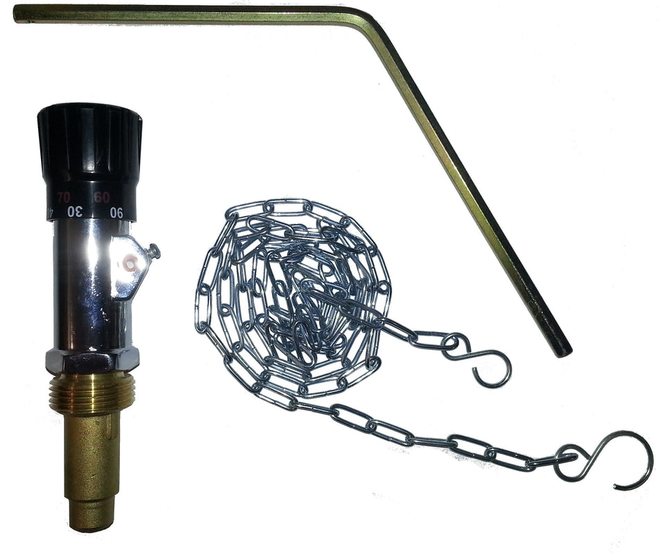 Thermostatischer Feuerzugsregler RT3P mit Kette ➔ 1'' 