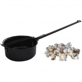 Outdoor Popcorn-Pfanne für Grill Eisen Schwarz 70cm