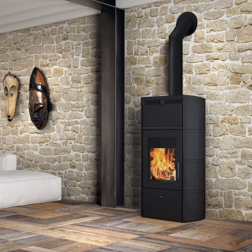 Edilkamin wasserführender Pelletofen Flamma 14 grau | 14,2 kW