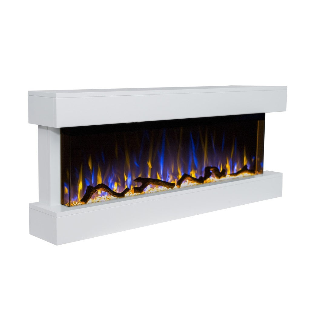 Aflamo Elektrokamin Modena White, blau-gelbe Flammen | kllimaworld.com