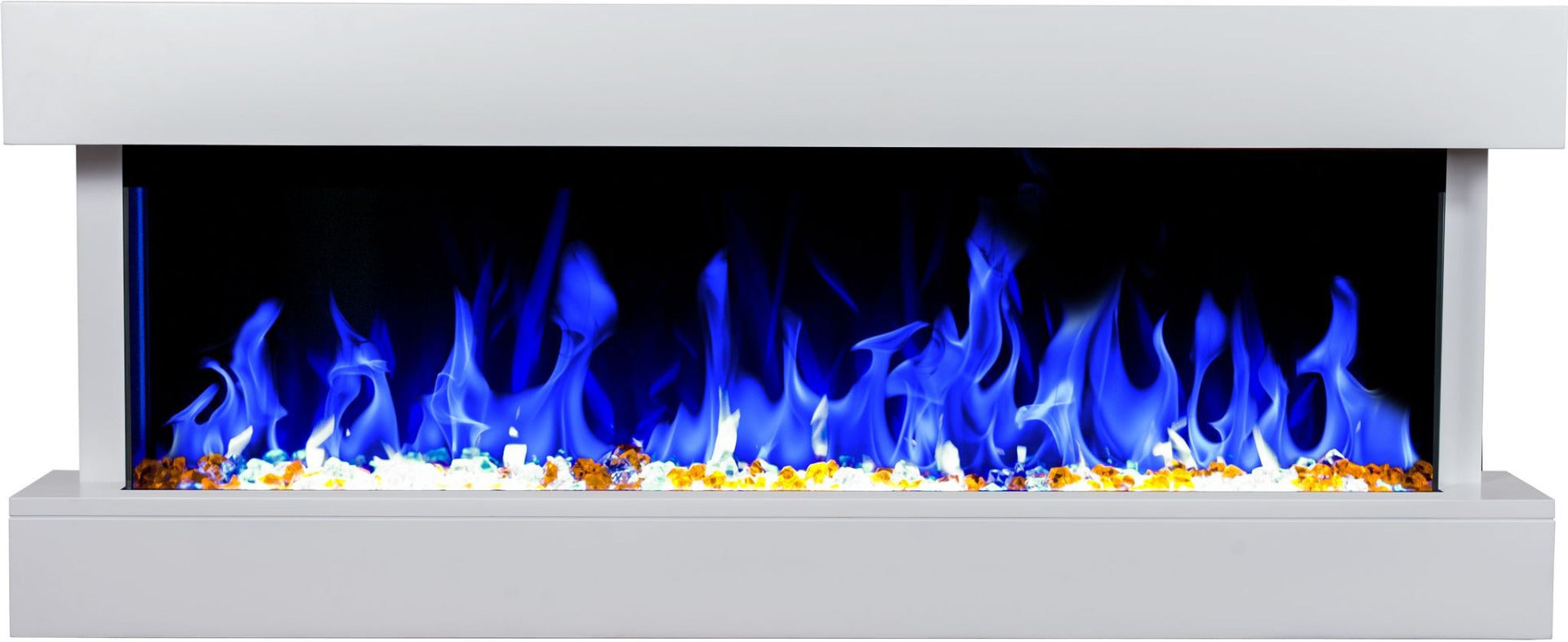 Aflamo Elektrokamin Modena White, blaue Flammen | kllimaworld.com