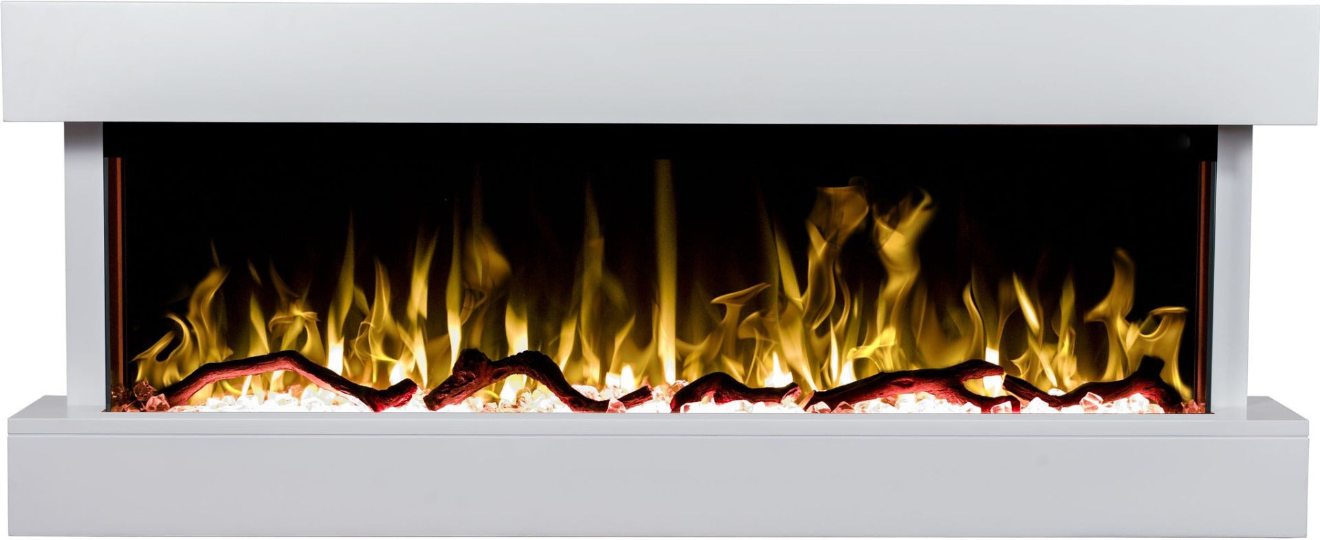 Aflamo Elektrokamin Modena White, gelbe Flammen | kllimaworld.com