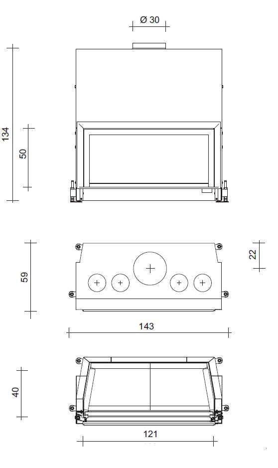 Edilkamin Kamineinsätze Flat 120 (N) 13kW