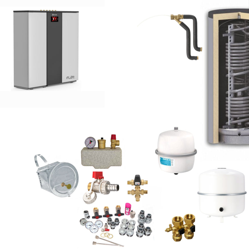 FLAT 11 - Kessel-Komplettpaket für Brauch- und Heizungswasser.