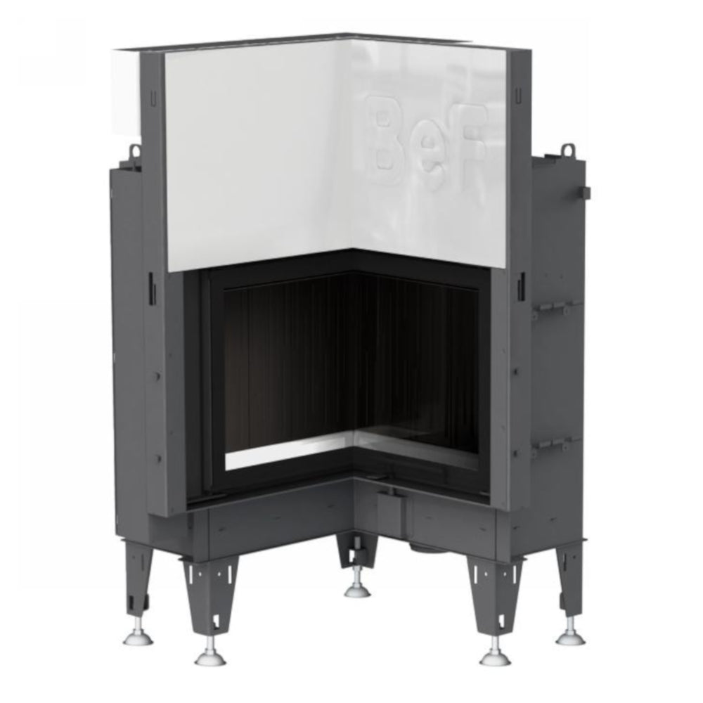 BeF Home Warmluft Eck-Kamineinsatz | FLAT V 4 L | 7,5 kW | klimaworld.com