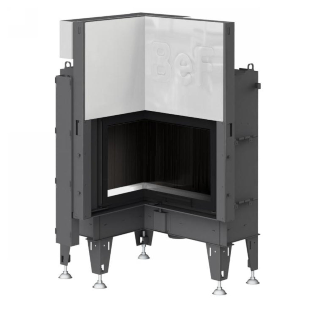 BeF Home Warmluft Eck-Kamineinsatz | FLAT V 6 L | 5kW | klimaworld.com